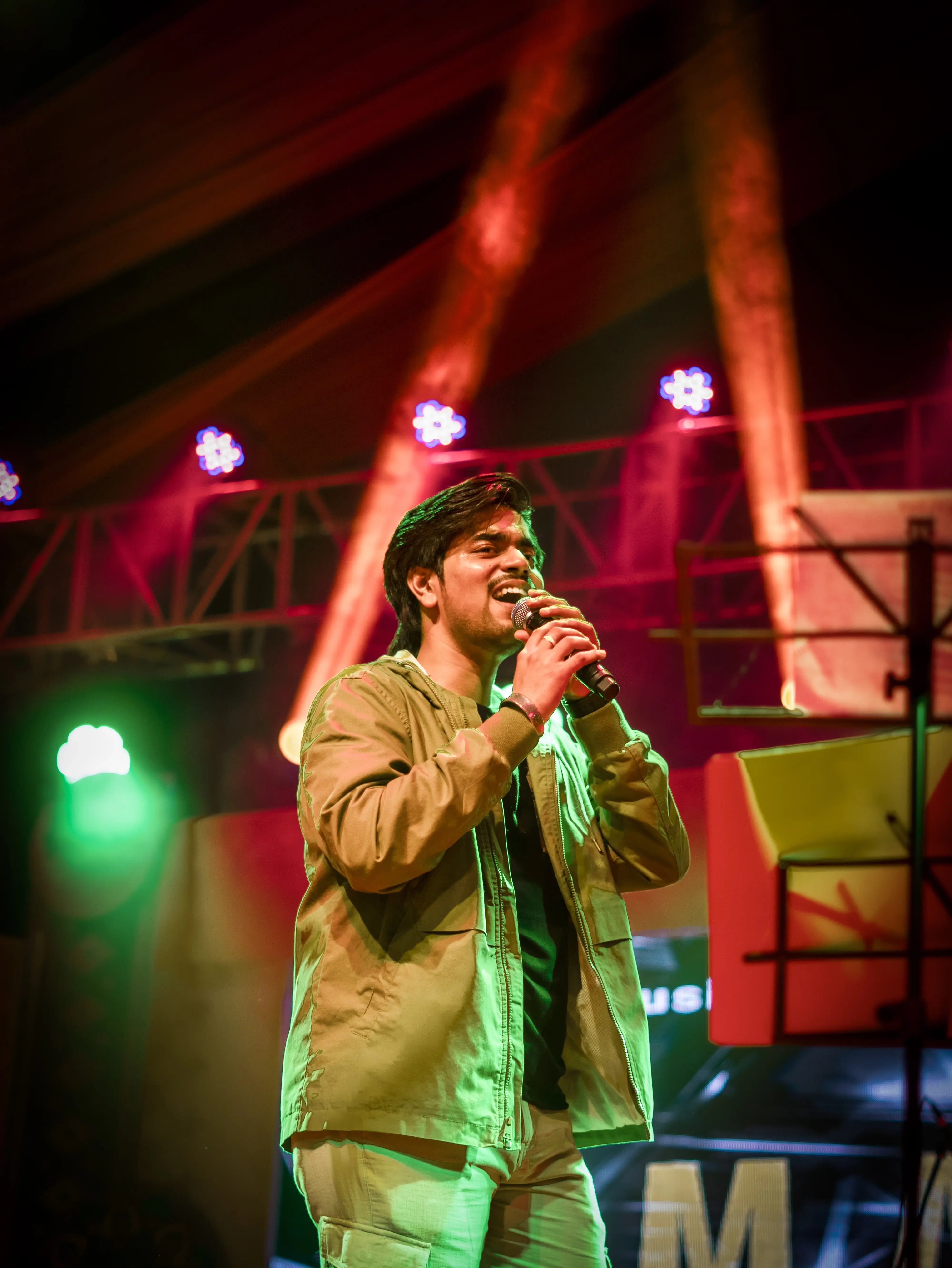Live singer and band performing at an event slide 1