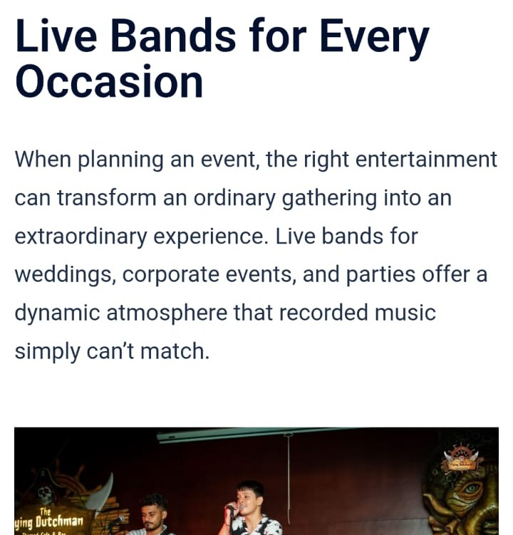 When planning an event, the right entertainment can transform an ordinary gathering into an extraordinary experience. Live bands for weddings, corporate events, and parties offer a dynamic atmosphere that recorded music simply can't match.