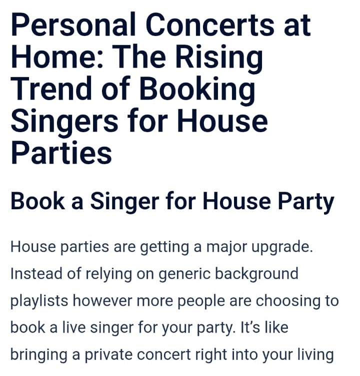 Personal Concerts at Home: The Rising Trend of Booking Singers for House Parties