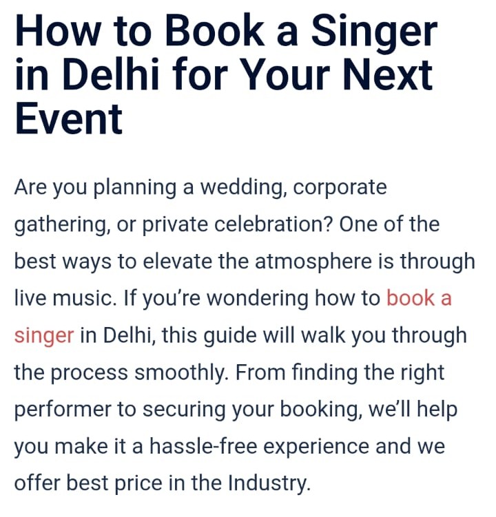 How to book a singer in Delhi for your next event